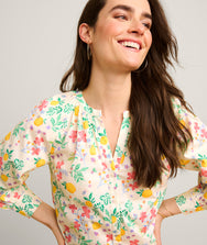 Stretch Cotton Lemon Print Carrie Shirt Zoom