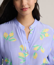 Short-Sleeve Lemon Print Midi Alix Dress Zoom