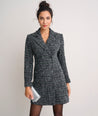 Model is wearing UNTUCKit Tweed Angelica Blazer Dress.