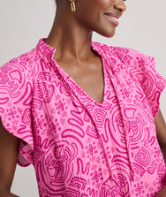 Cotton Gauze Flutter Sleeve Arya Dress Zoom