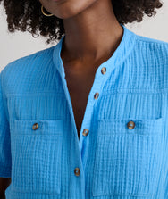 Cotton Gauze Short-Sleeve Avery Dress Zoom