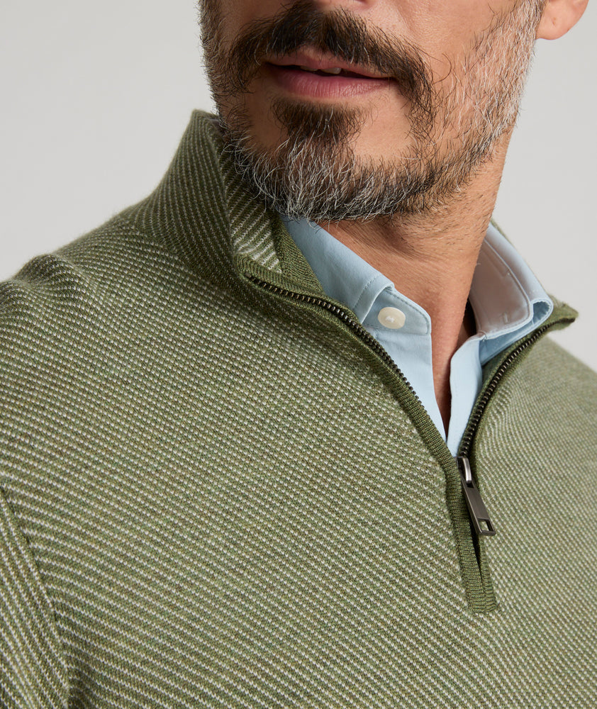Model is wearing UTNUCKit Belguardo with diagonal stripe in green.
