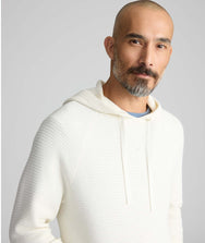Waffle-Knit Hoodie Sweater Zoom