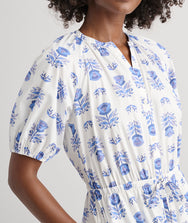 Stretch Cotton Printed Brigette Midi Dress Zoom