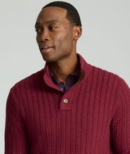 Cable-Knit Button Neck Sweater Zoom