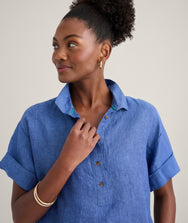 Linen Popover Untucked Ivy Shirt Zoom