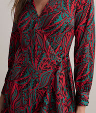 Satin Paisley Wrap Kayla Dress Zoom