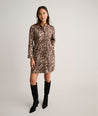 Model is wearing UNTUCKit Stretch Cotton Lauren Shirt Dress.