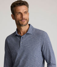 Jersey Slub Long-Sleeve Polo Zoom