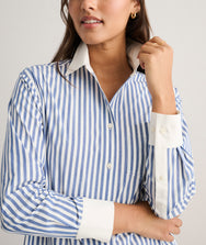 Cotton Stripe Relaxed Melanie Shirt Zoom