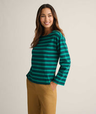 Cotton Jersey Mille Stripe Tee Zoom