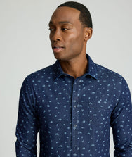 Wrinkle-Free Denim Oberton Shirt