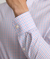 Model is wearing UNTUCKit Spencer shirt in pink.