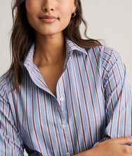 Stretch Cotton Striped Tess Shirt Dress Zoom