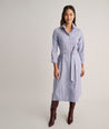 Stretch Cotton Striped Tess Shirt Dress