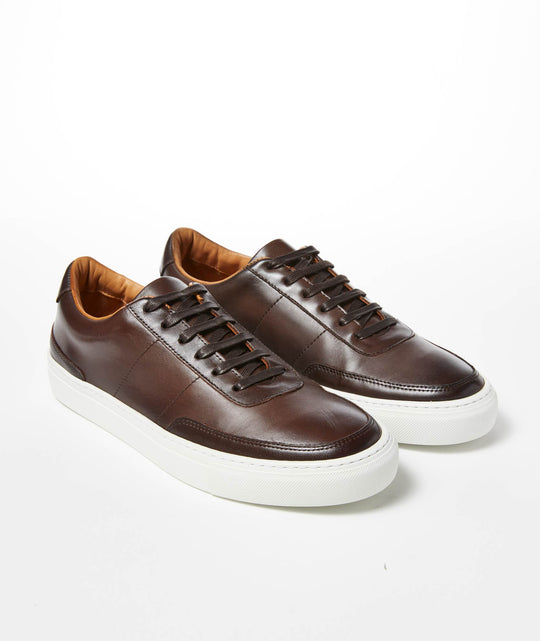 Leather Lace-Up Sneakers
