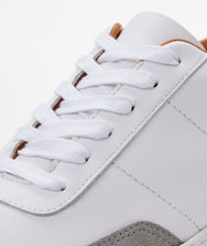 Contrast Leather Lace-Up Sneakers Zoom