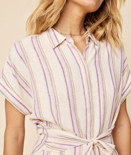 Linen Blend Tie-Front Issa Shirt - FINAL SALE Zoom