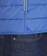 Model wearing a Blue Puffer Vest