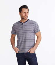 Multistripe Short-Sleeve Henley - FINAL SALE