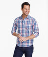 Model wearing a Pink Wrinkle-Free Yarden Shirt