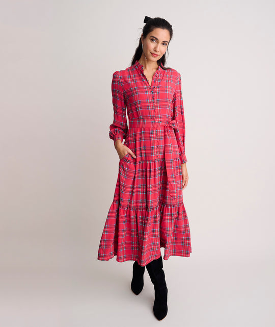 Tartan Plaid Crepe Meredith Dress