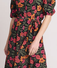 Short-Sleeve Floral Alix Midi Dress Zoom