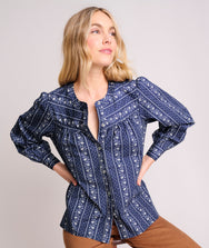 Stretch Cotton Bandana Print Cerie Shirt Zoom