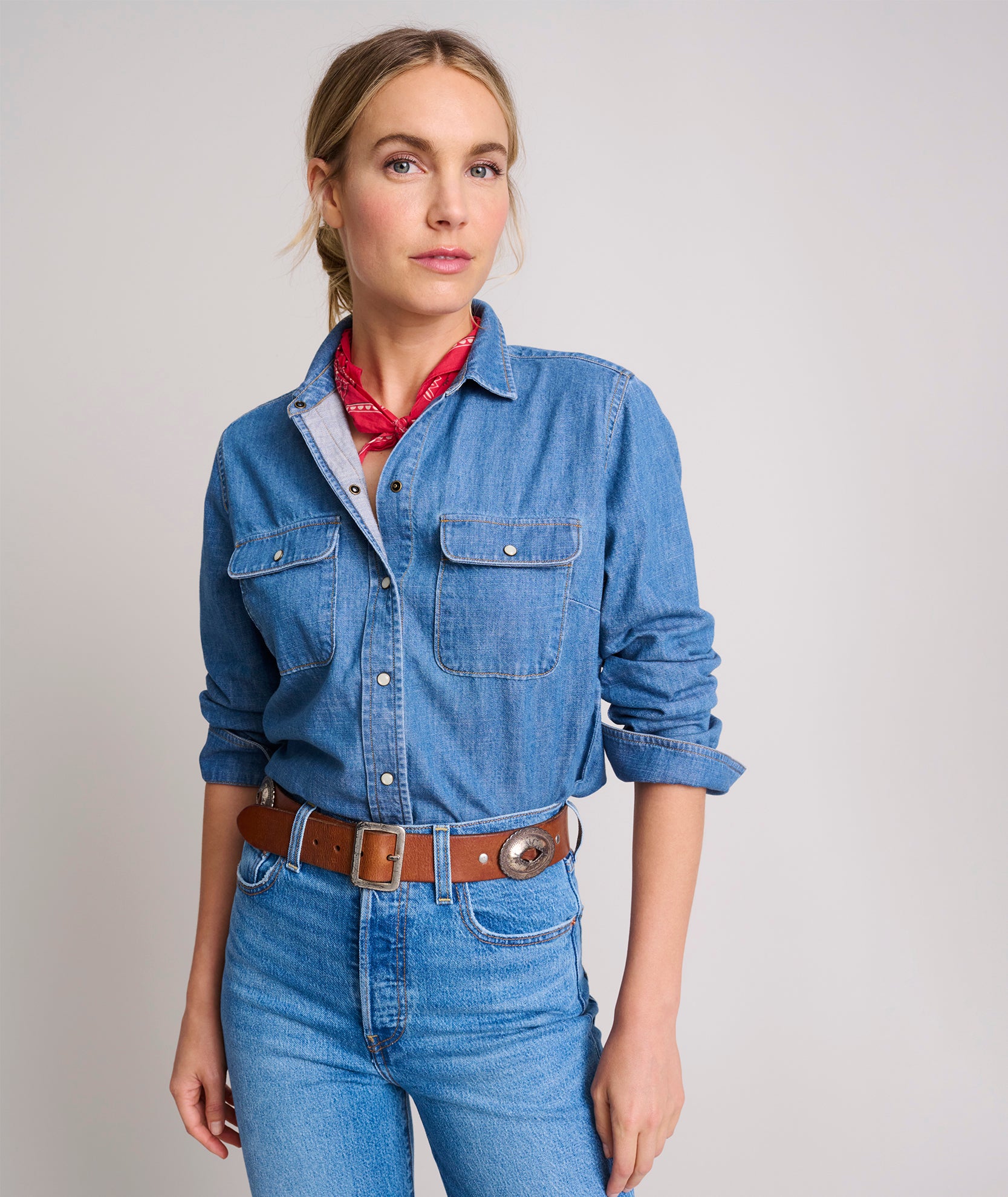 denim dress shirts Work Denim Shirt – Dark Denim | Tops & Shirts main image 0