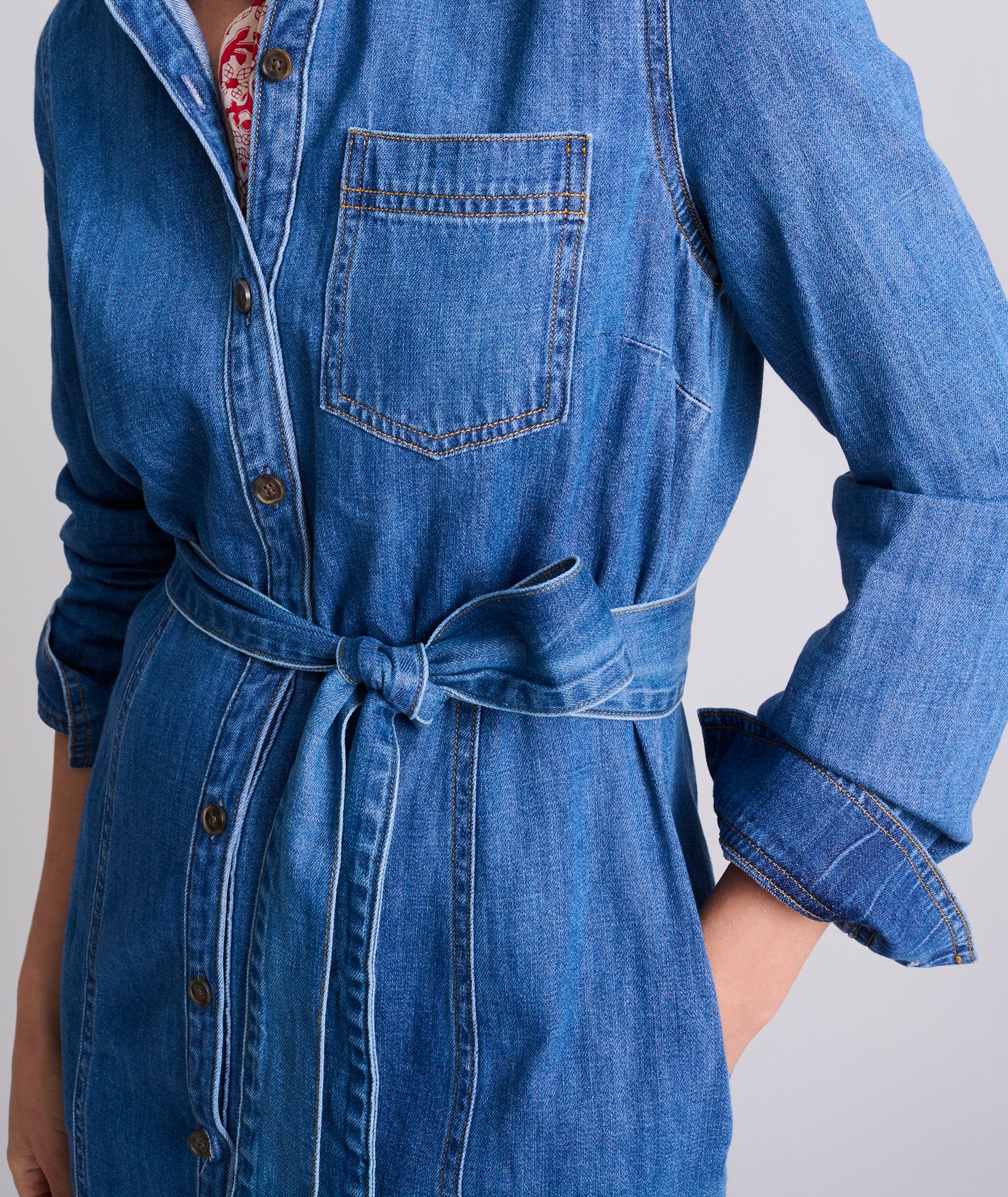 Denim Lea Shirtdress Solid Blue | UNTUCKit 