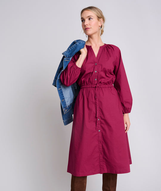 Stretch Cotton Midi Farrah Dress