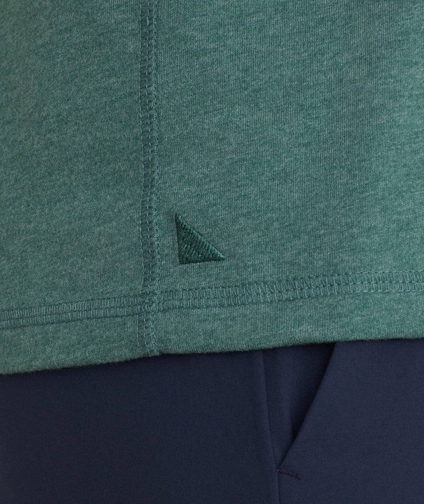 Model wearing a Light Green Ultrasoft Long-Sleeve Henley