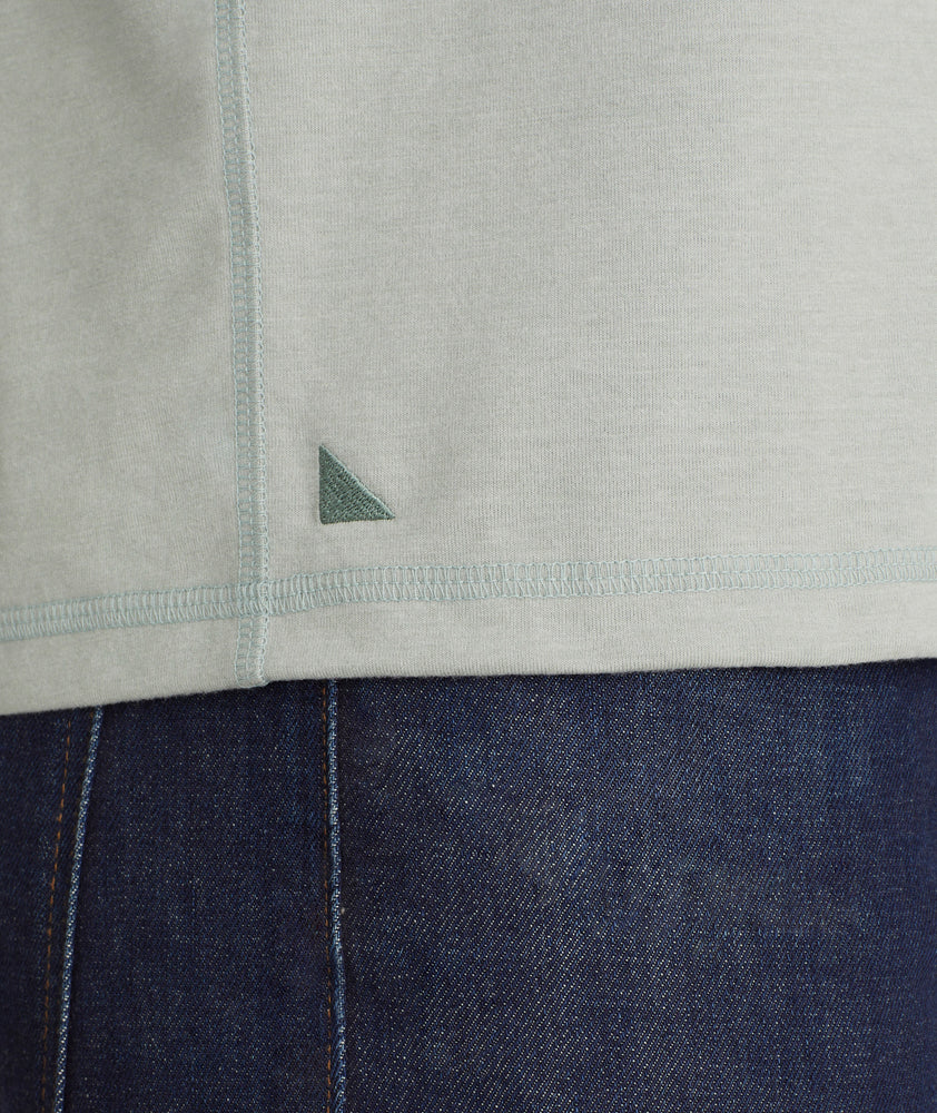Model wearing a Slate Grey Ultrasoft Long-Sleeve Henley