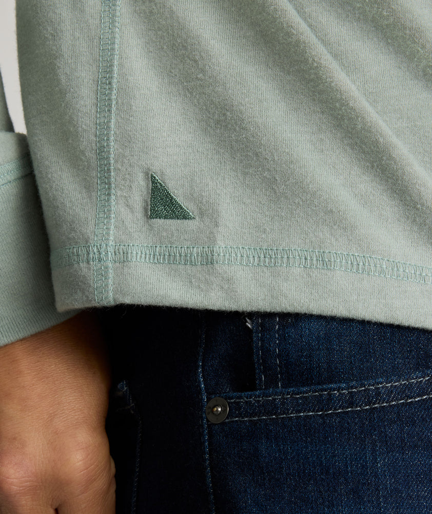 Model wearing a Slate Grey Ultrasoft Long-Sleeve Henley.