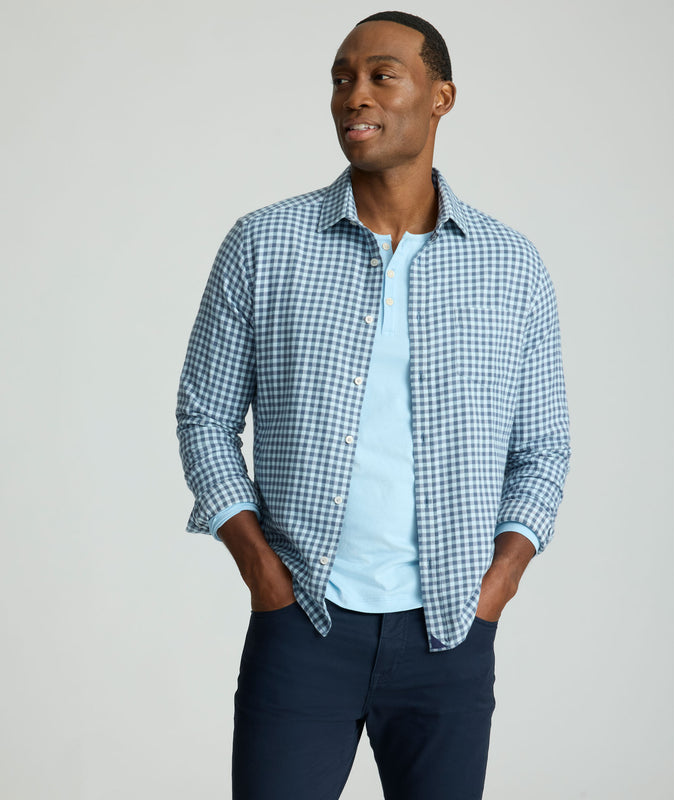 Flannel Alden Shirt Light Blue Gingham | UNTUCKit