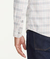Model is wearing UNTUCKit Wrinkle-Free Performance Aleante Shirt.
