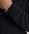 Model is wearing UNTUCkit Alston Full-Zip in Dark Gray.