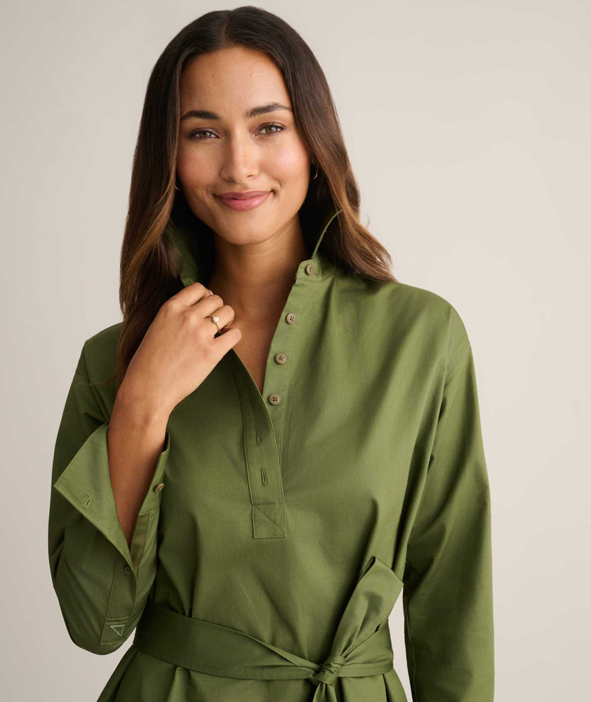 Stretch Cotton Popover Amanda Shirtdress