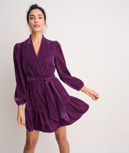 Velvet Flounce Hem Amy Dress