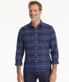Model is wearing UNTUCKit Flannel Andes Shirt.