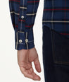 Model is wearing UNTUCKit Flannel Andes Shirt.