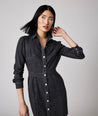 Model is wearing UNTUCKit Annie denim dress.