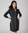 Model is wearing UNTUCKit Annie denim dress. 