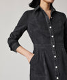 Model is wearing UNTUCKit Annie denim dress.