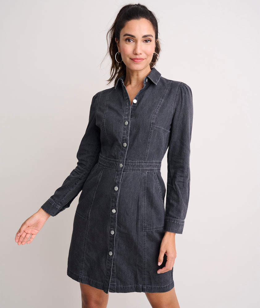 Denim Annie Shirt Dress Solid Black | UNTUCKit Denim Annie Shirt Dress Solid Black | UNTUCKit