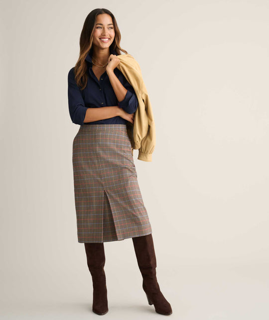 Cotton Blend Midi Anya Skirt