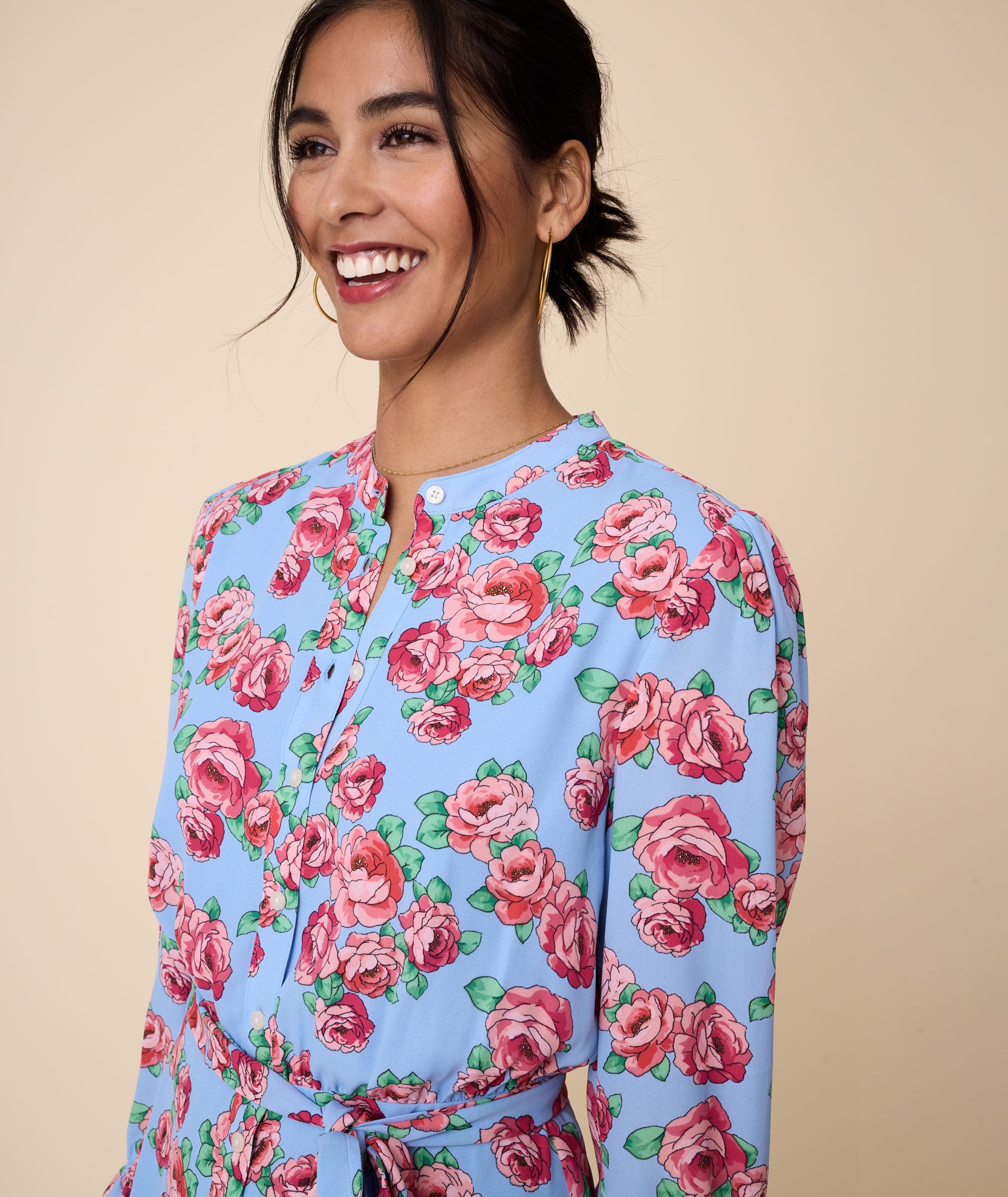 Band collar dress sale