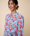 Band Collar Floral April Dress