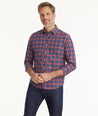 Model is wearing UNTUCKit Wrinkle-Free Arnaldo Shirt.
