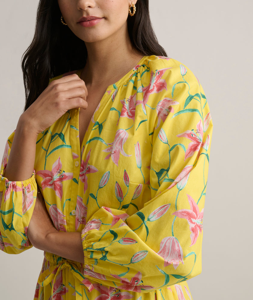 Stretch Cotton Floral Aurelia Dress Yellow Floral Print | UNTUCKit Stretch Cotton Floral Aurelia Dress Yellow Floral Print | UNTUCKit